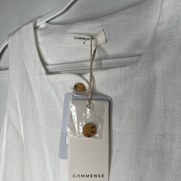 Commense White Button Down Mini Dress Size Small - Picture 6 of 7
